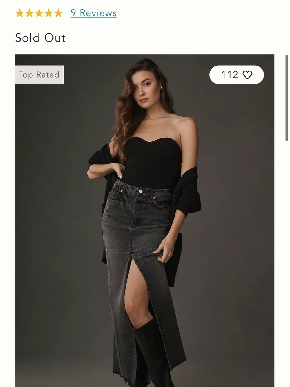 Reformation taz maxi skirt denim